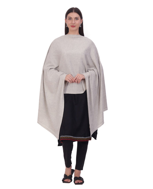 Pash Vilas Unisex Harringbone Design Cashmere Fine wool Scarf Soft Warm CREAM Color