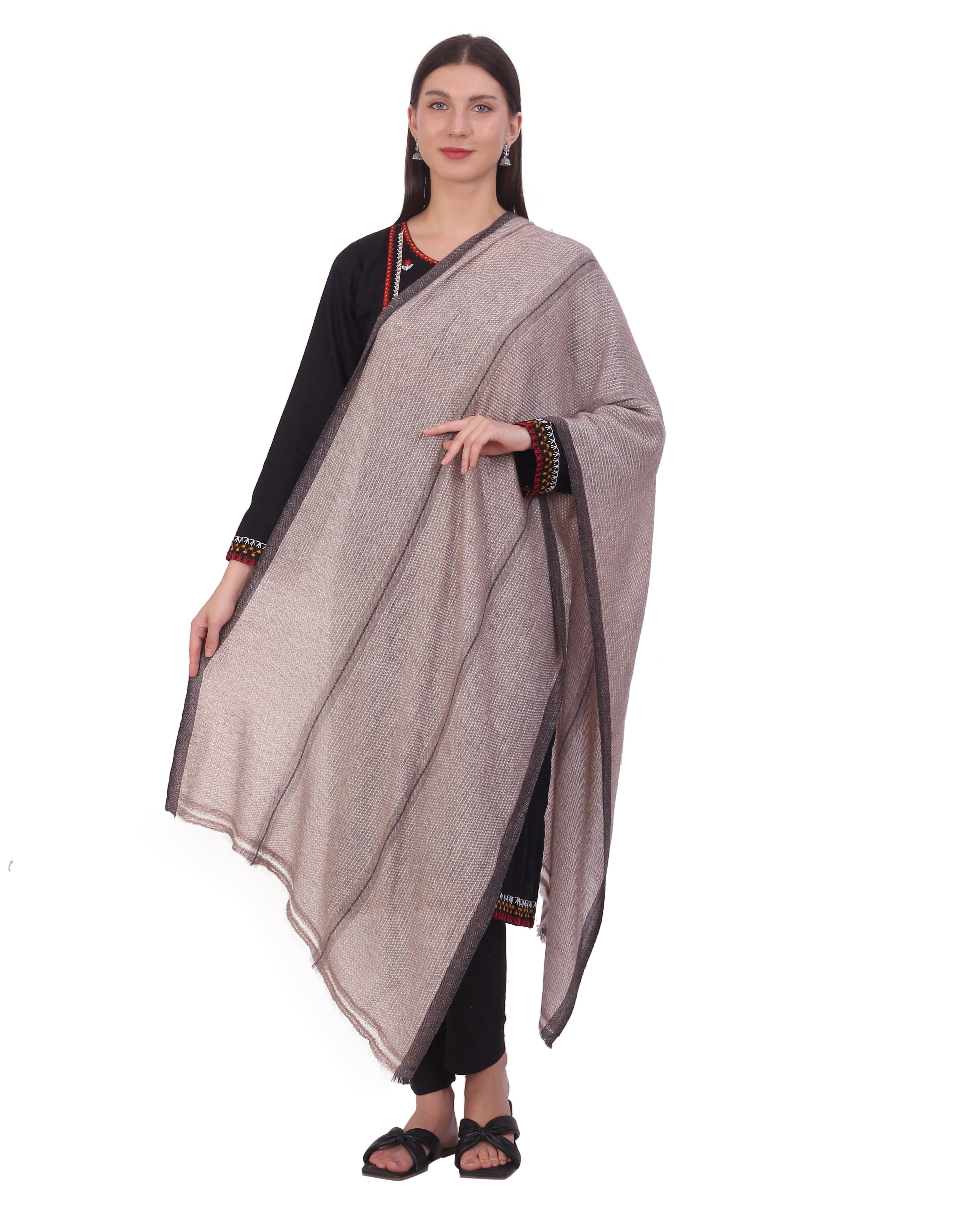 Pashvilas Unisex Designer Cashmere Fine wool Scarf Soft Warm Lightweight Grullo color