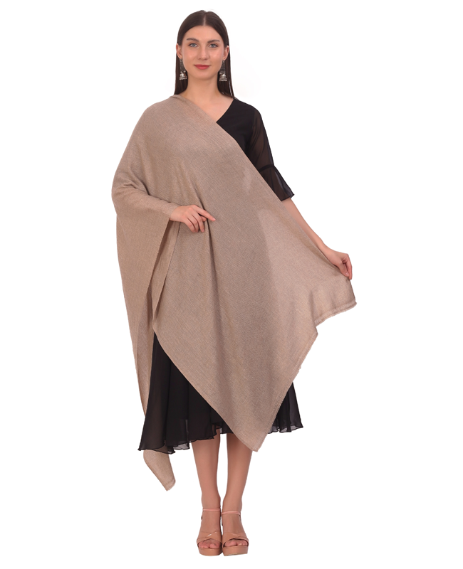 Pashvilas Unisex Solid Cashmere Wool Scarf Beige Color