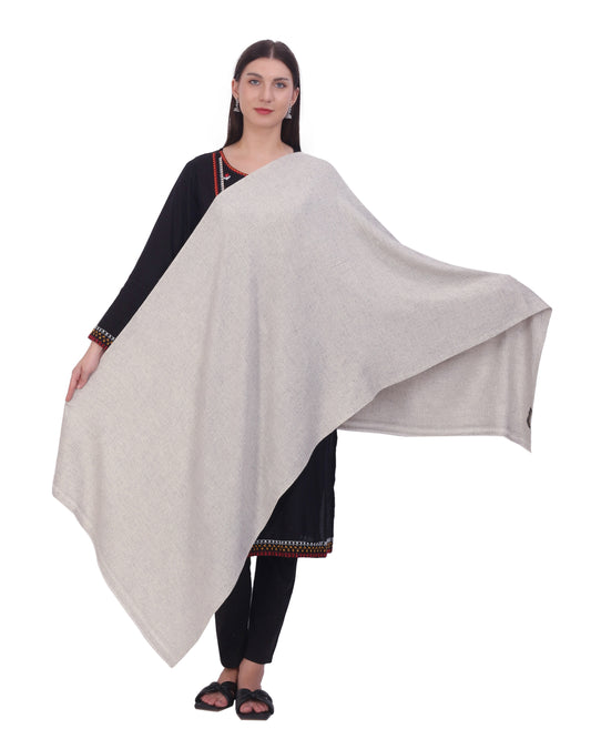 Pash Vilas Unisex Harringbone Design Cashmere Fine wool Scarf Soft Warm CREAM Color