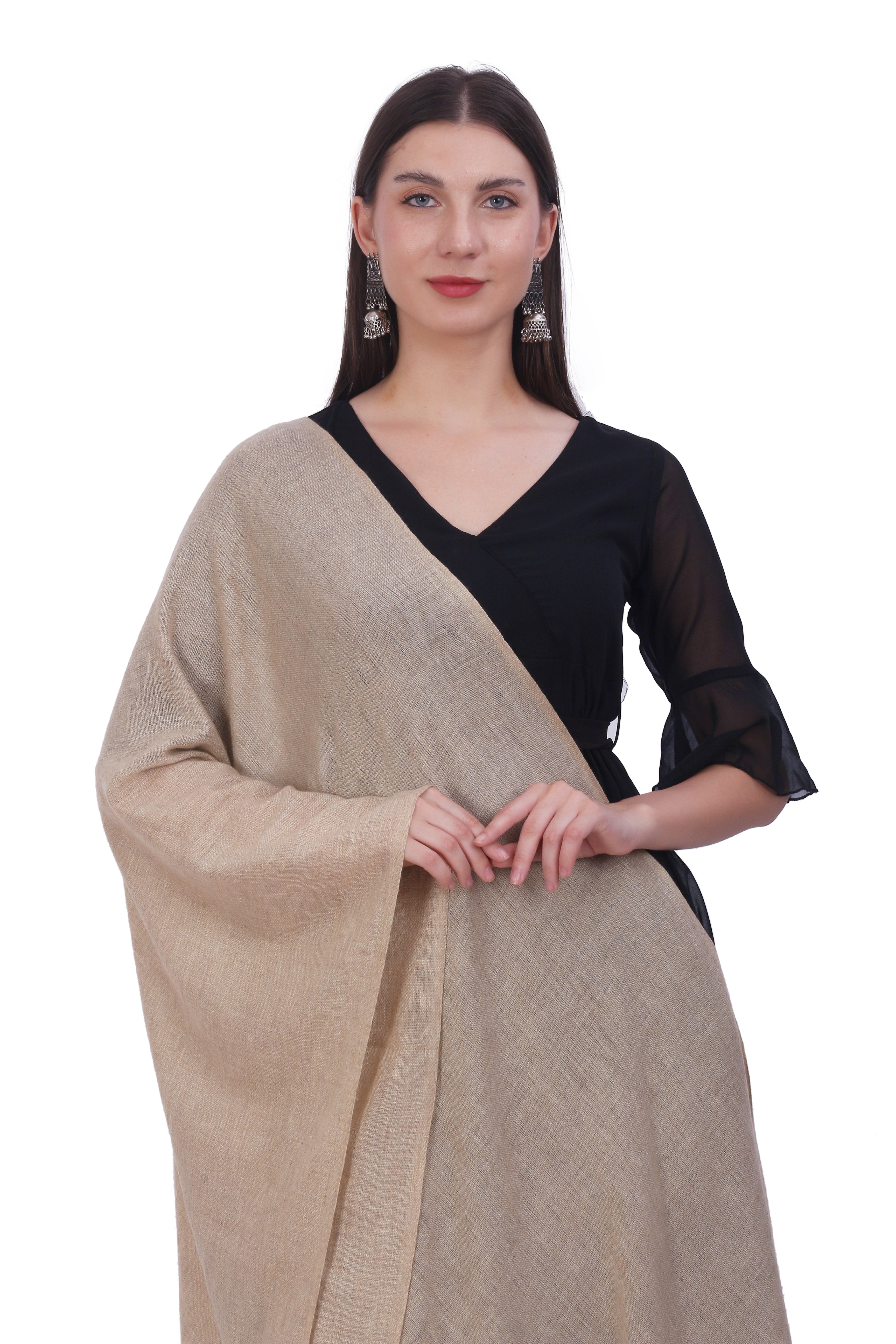 Pashvilas Unisex Solid Cashmere Wool Scarf Toush Color