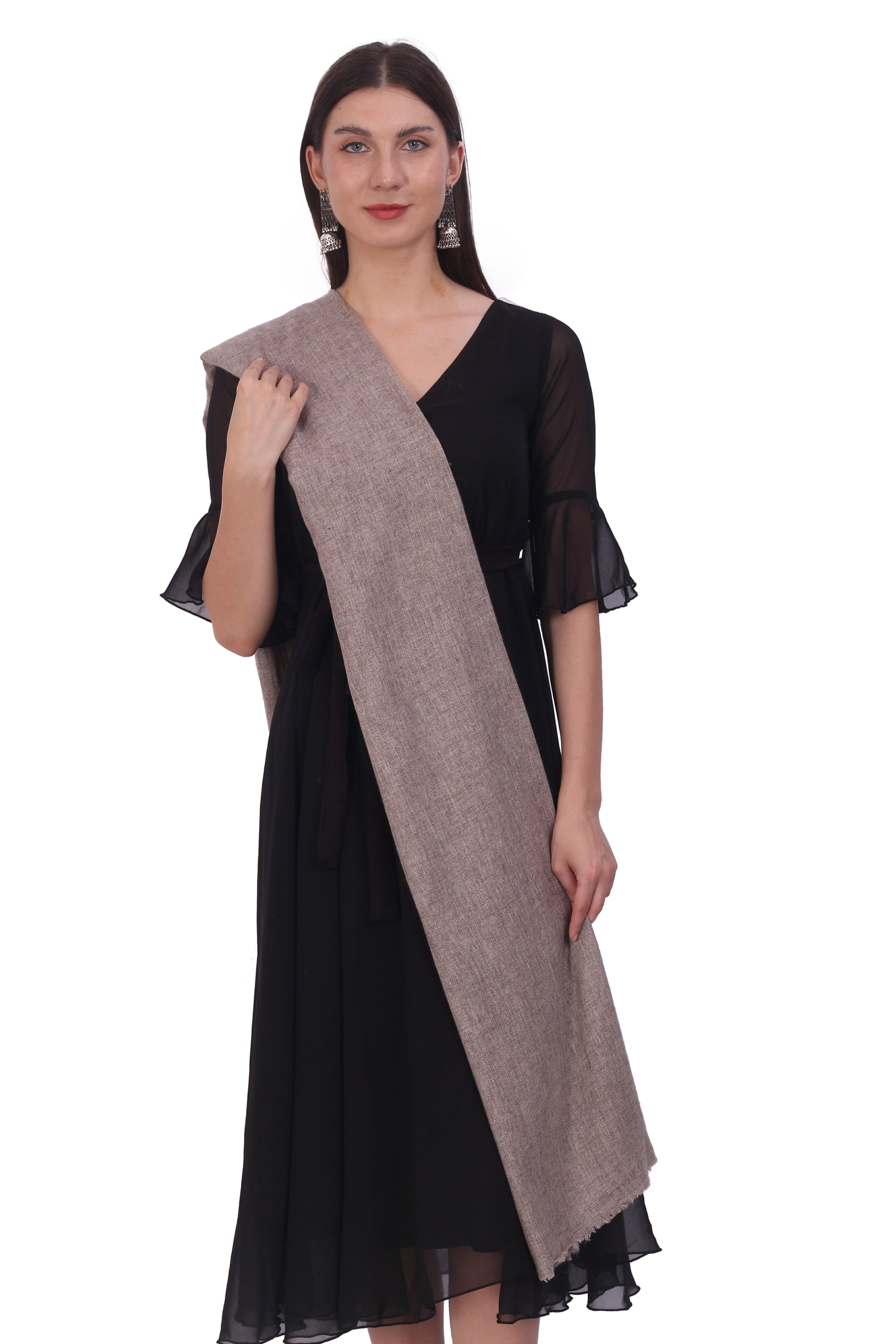 Pashvilas Unisex Solid Cashmere Wool Scarf Sand Color