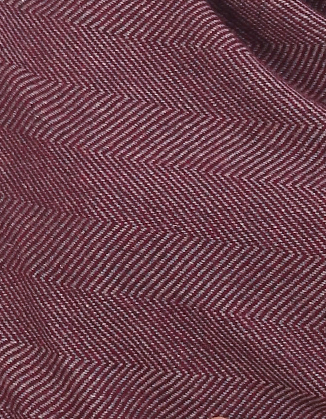 Pash Vilas Unisex Dyed Harringbone Design Cashmere Fine wool Scarf Soft Warm Wine Color