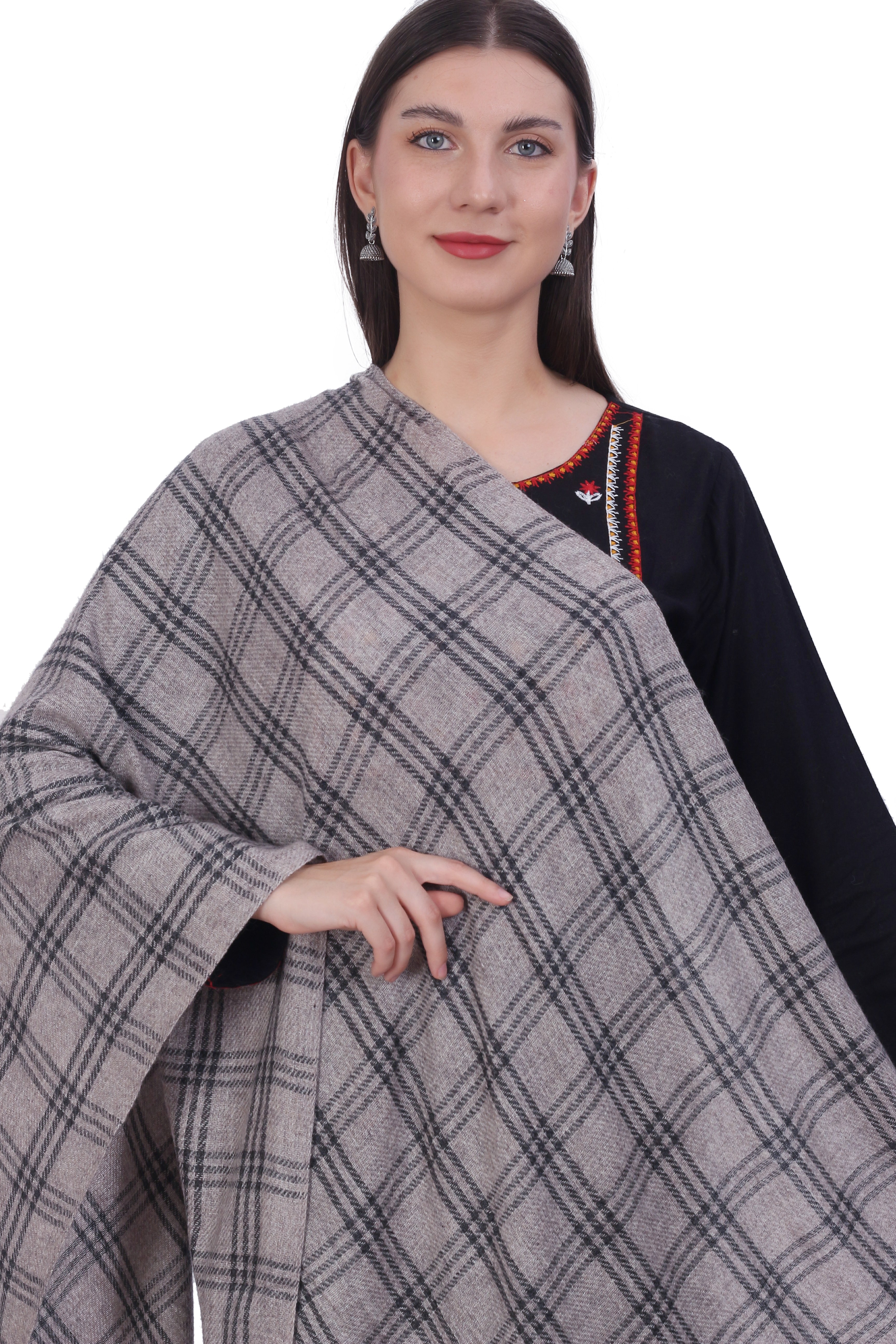 Pashvilas Unisex Designer Cashmere Fine wool Scarf Soft Warm Lightweight Pale Silver Color