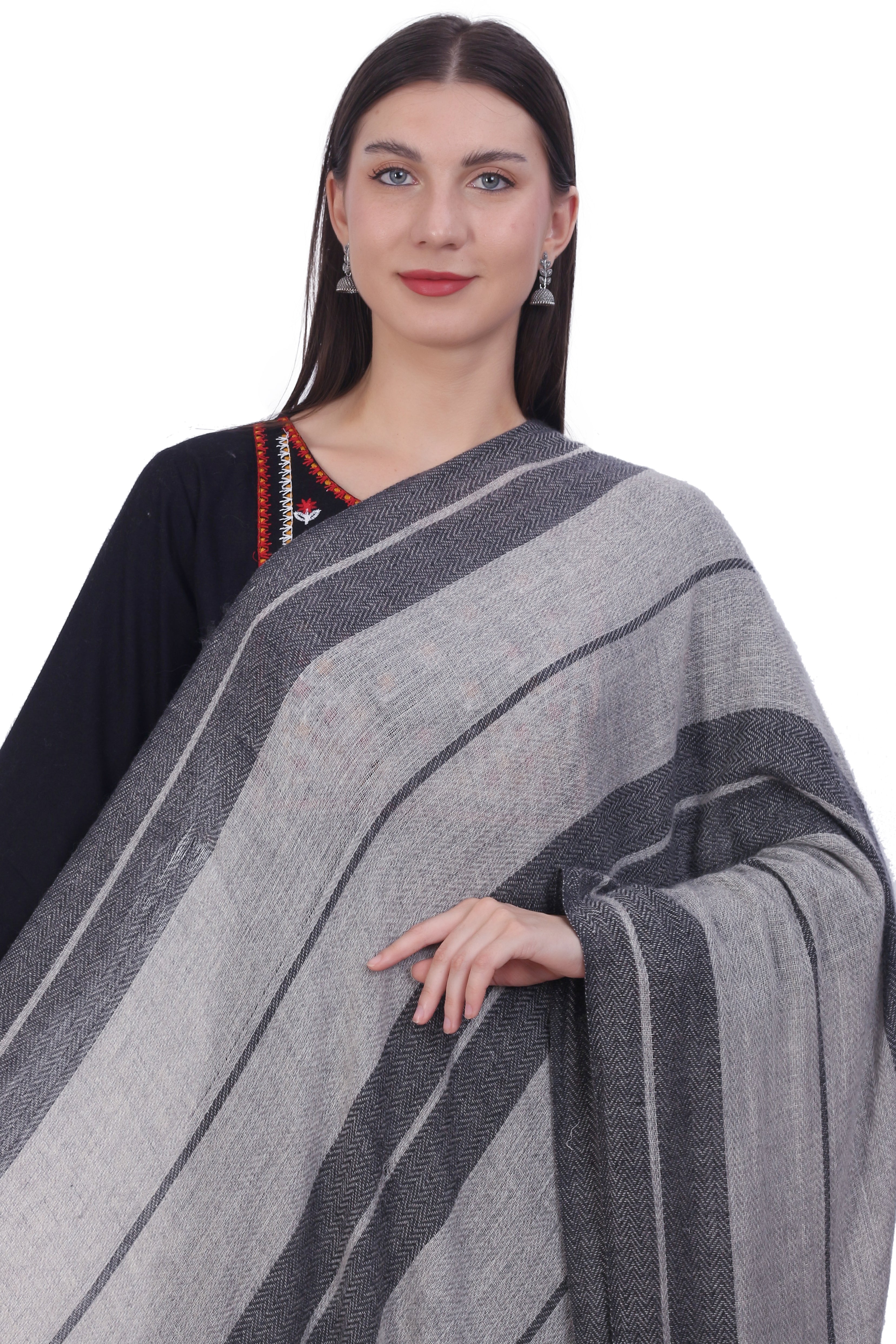 Pashvilas Unisex Designer Cashmere Fine wool Scarf Soft Warm Lightweight Dark Liver Color