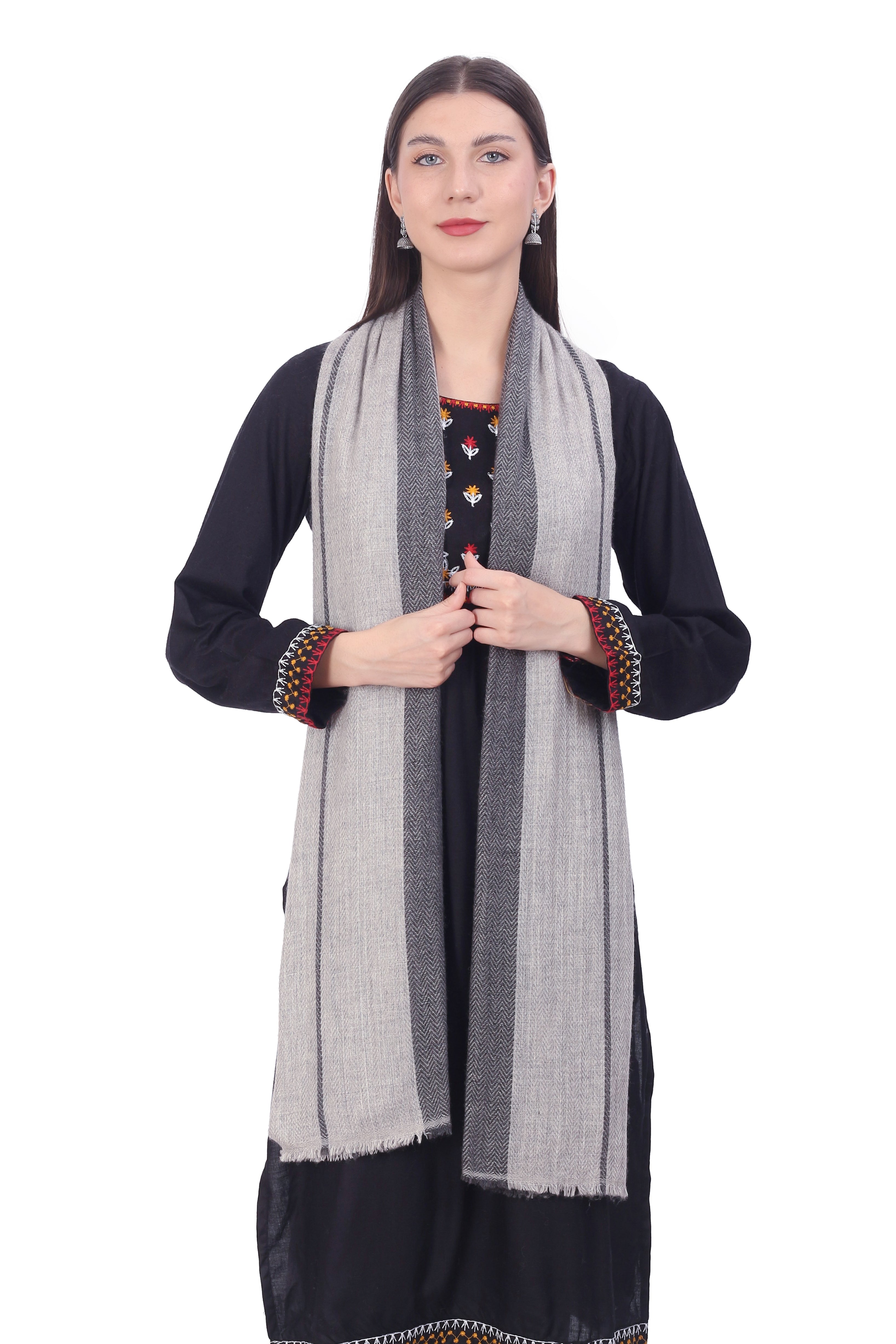 Pashvilas Unisex Designer Cashmere Fine wool Scarf Soft Warm Lightweight Dark Liver Color