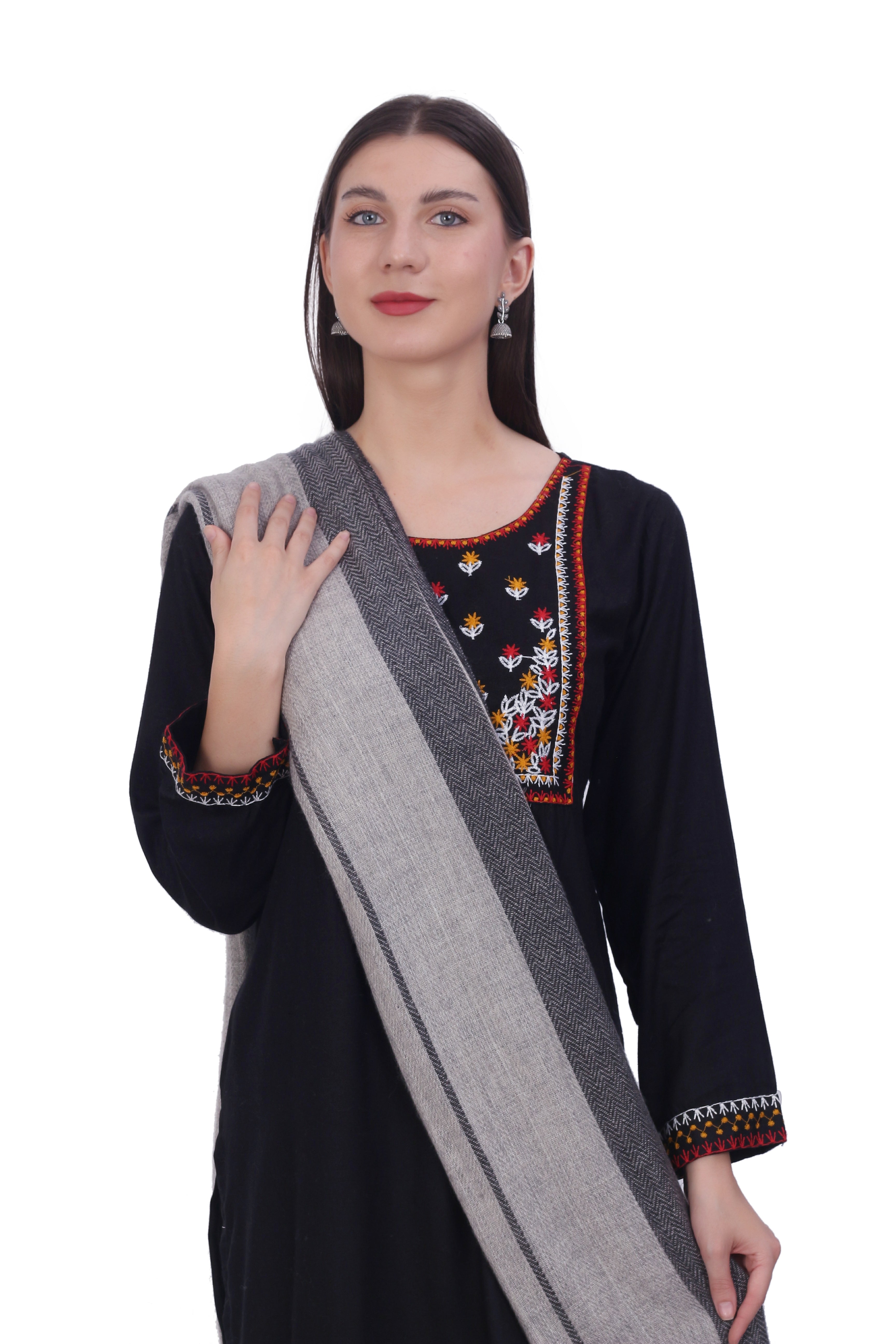 Pashvilas Unisex Designer Cashmere Fine wool Scarf Soft Warm Lightweight Dark Liver Color