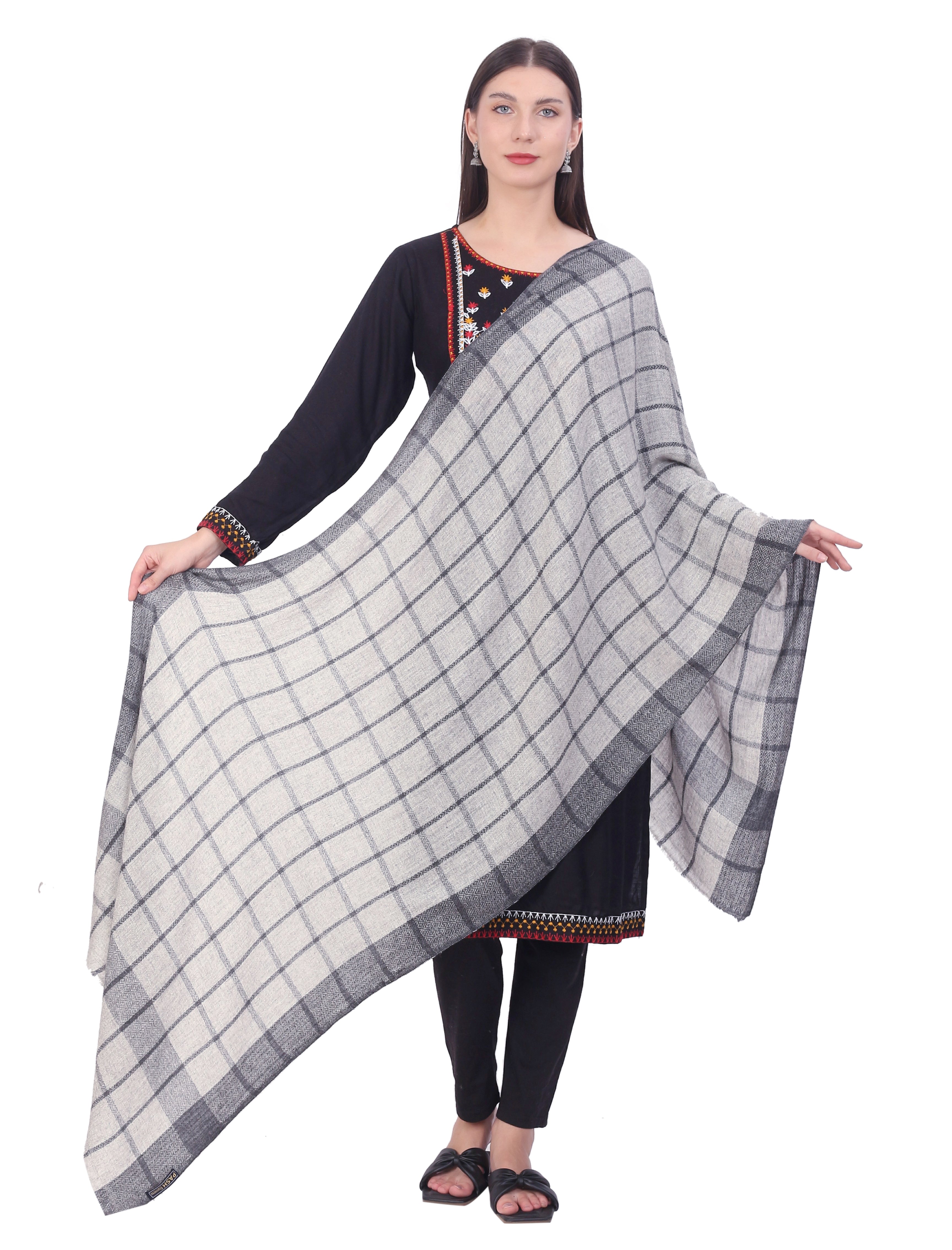 Pashvilas Unisex Designer Cashmere Fine wool Scarf Soft Warm American Silver Color