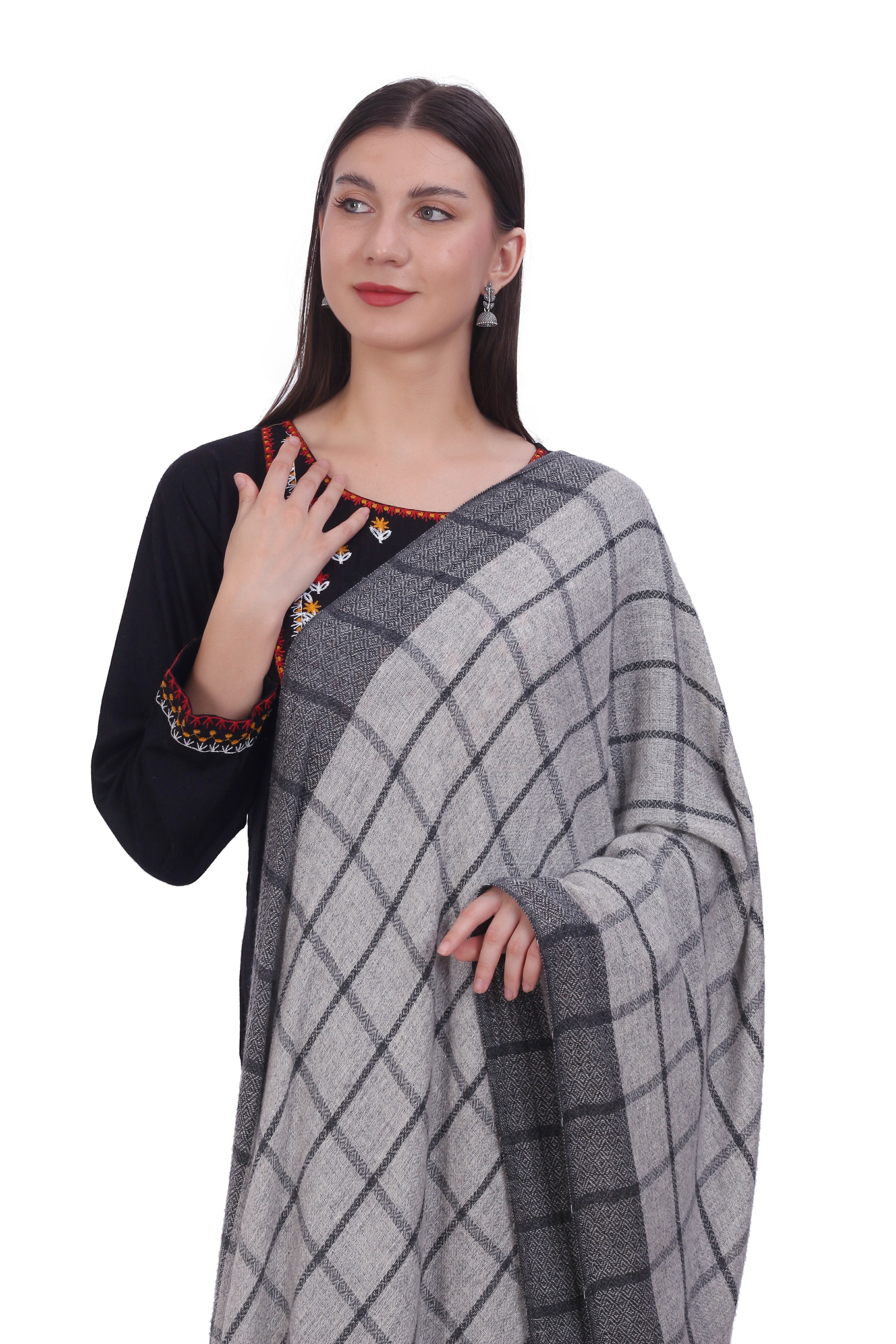 Pashvilas Unisex Designer Cashmere Fine wool Scarf Soft Warm American Silver Color