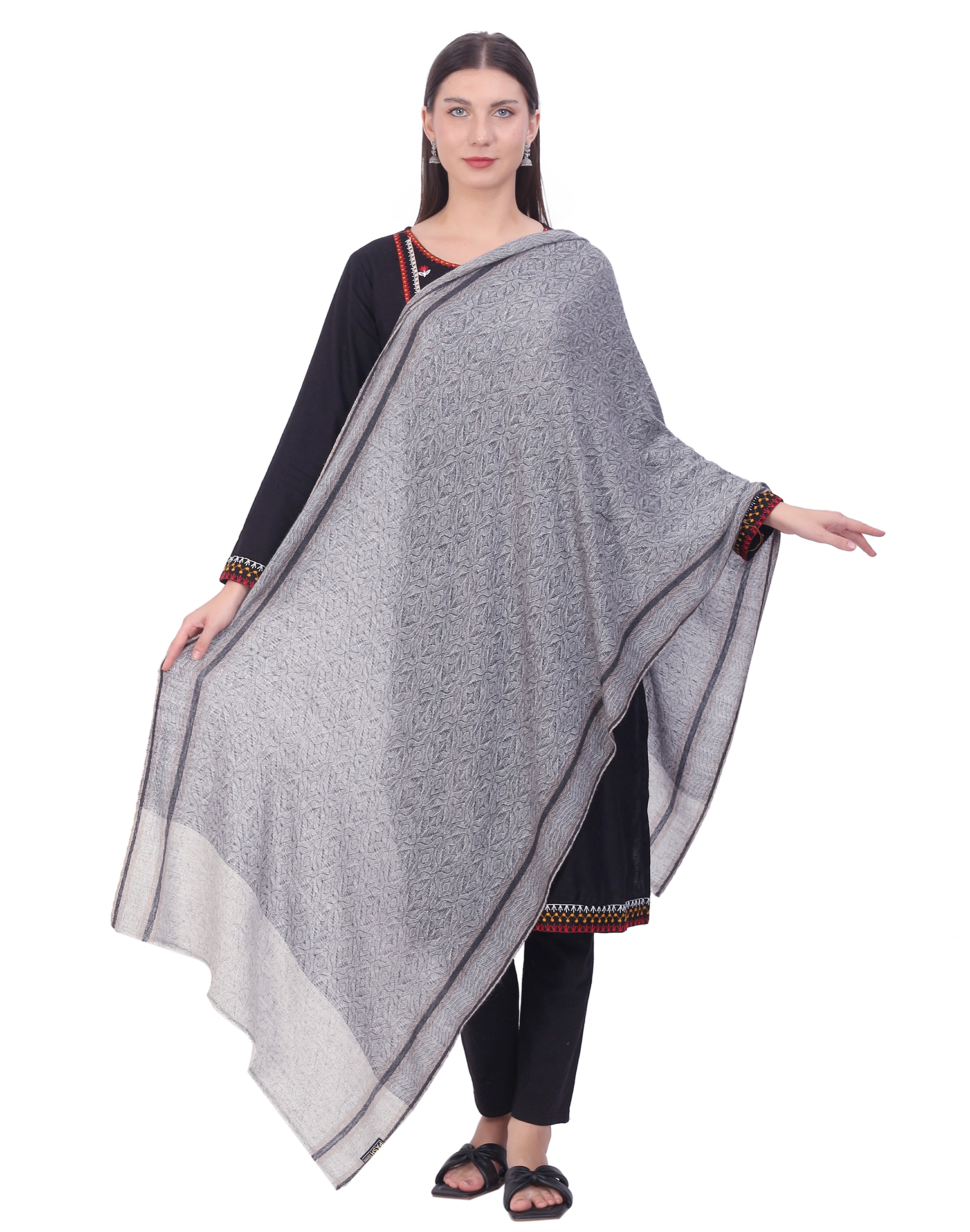 Pashvilas Unisex Designer Cashmere Fine wool Scarf Soft Warm Lightweight Manatee Color