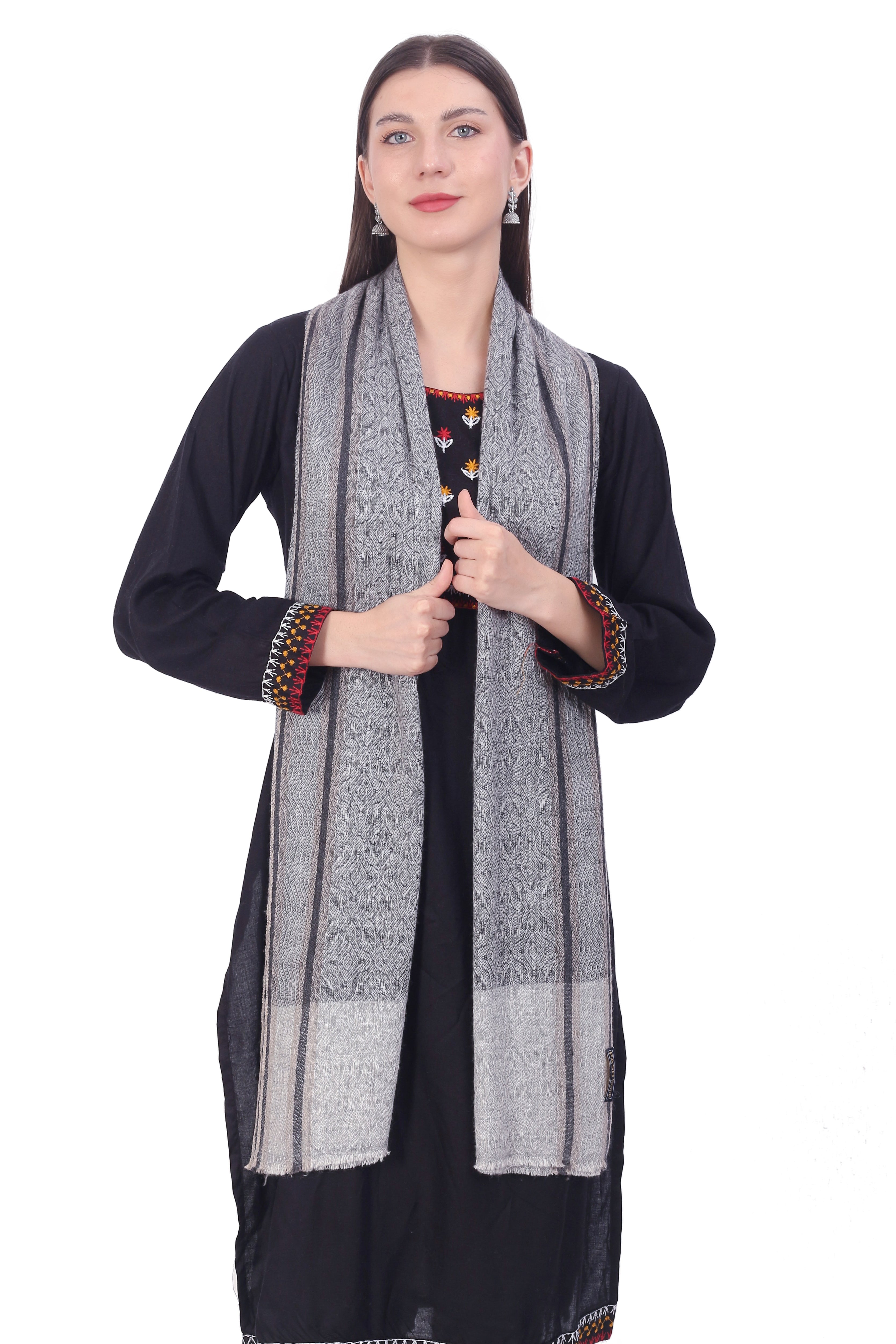 Pashvilas Unisex Designer Cashmere Fine wool Scarf Soft Warm Lightweight Manatee Color