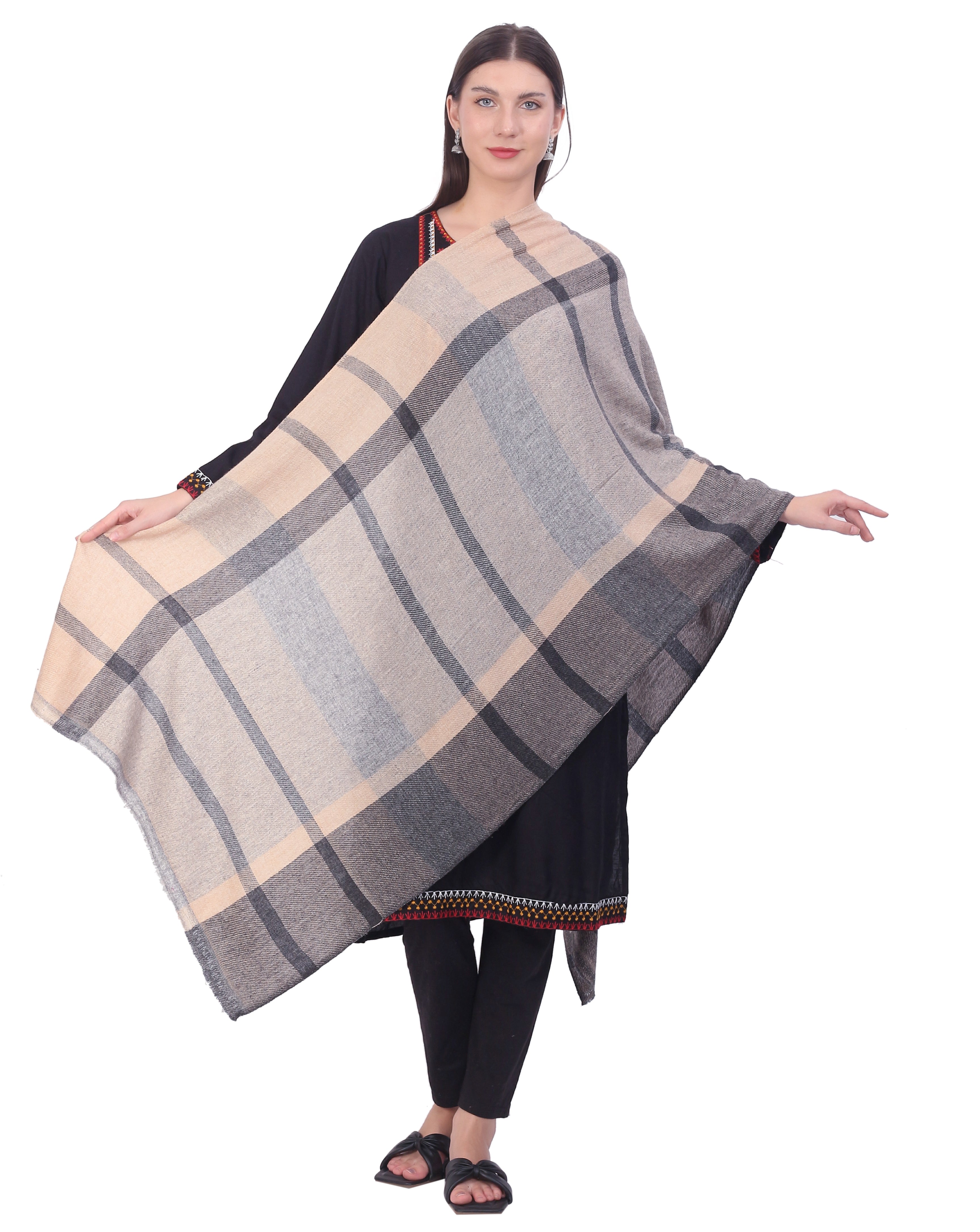 Pashvilas Unisex Designer Cashmere Fine wool Scarf Soft Warm Lightweight Dust Storm Color