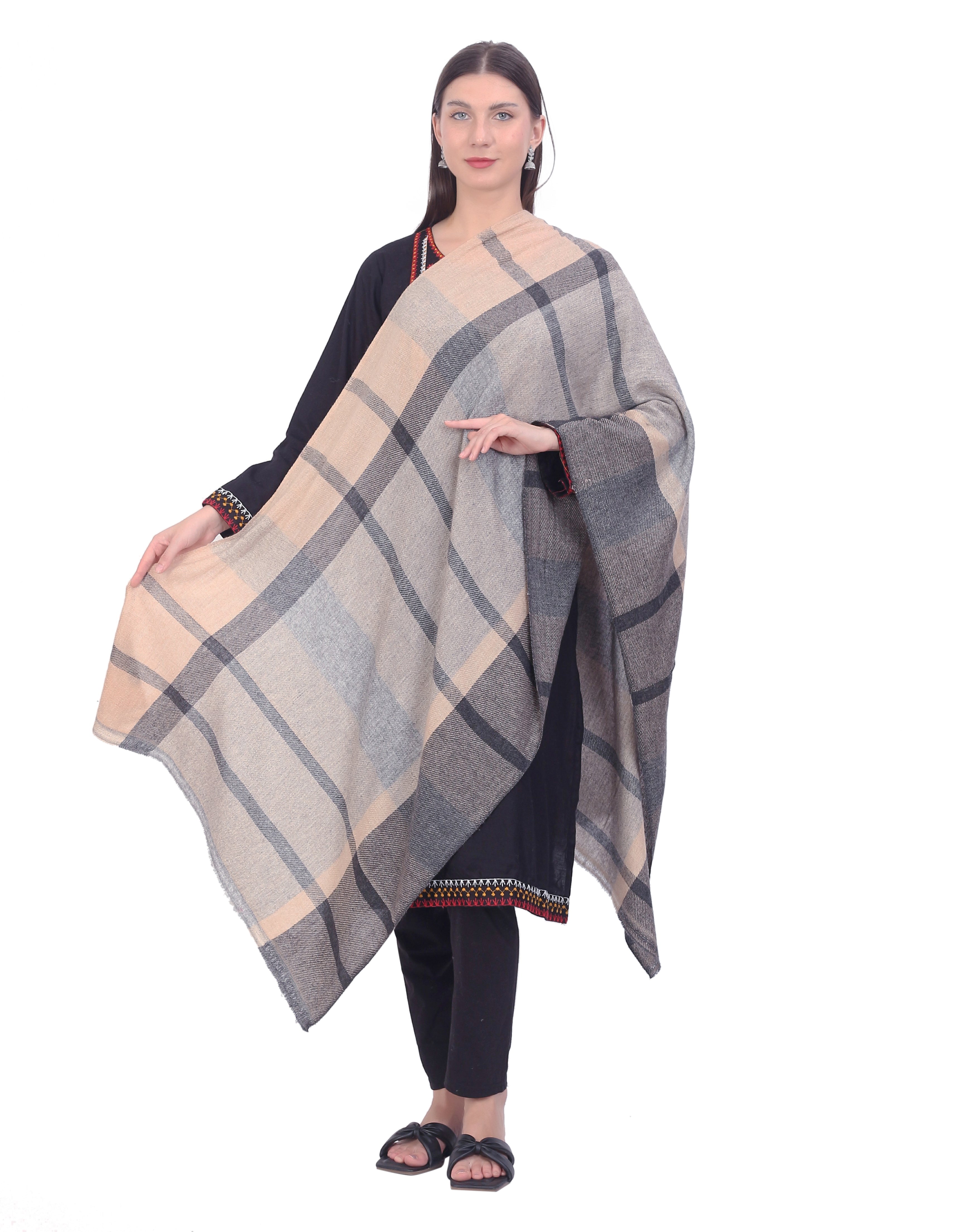 Pashvilas Unisex Designer Cashmere Fine wool Scarf Soft Warm Lightweight Dust Storm Color