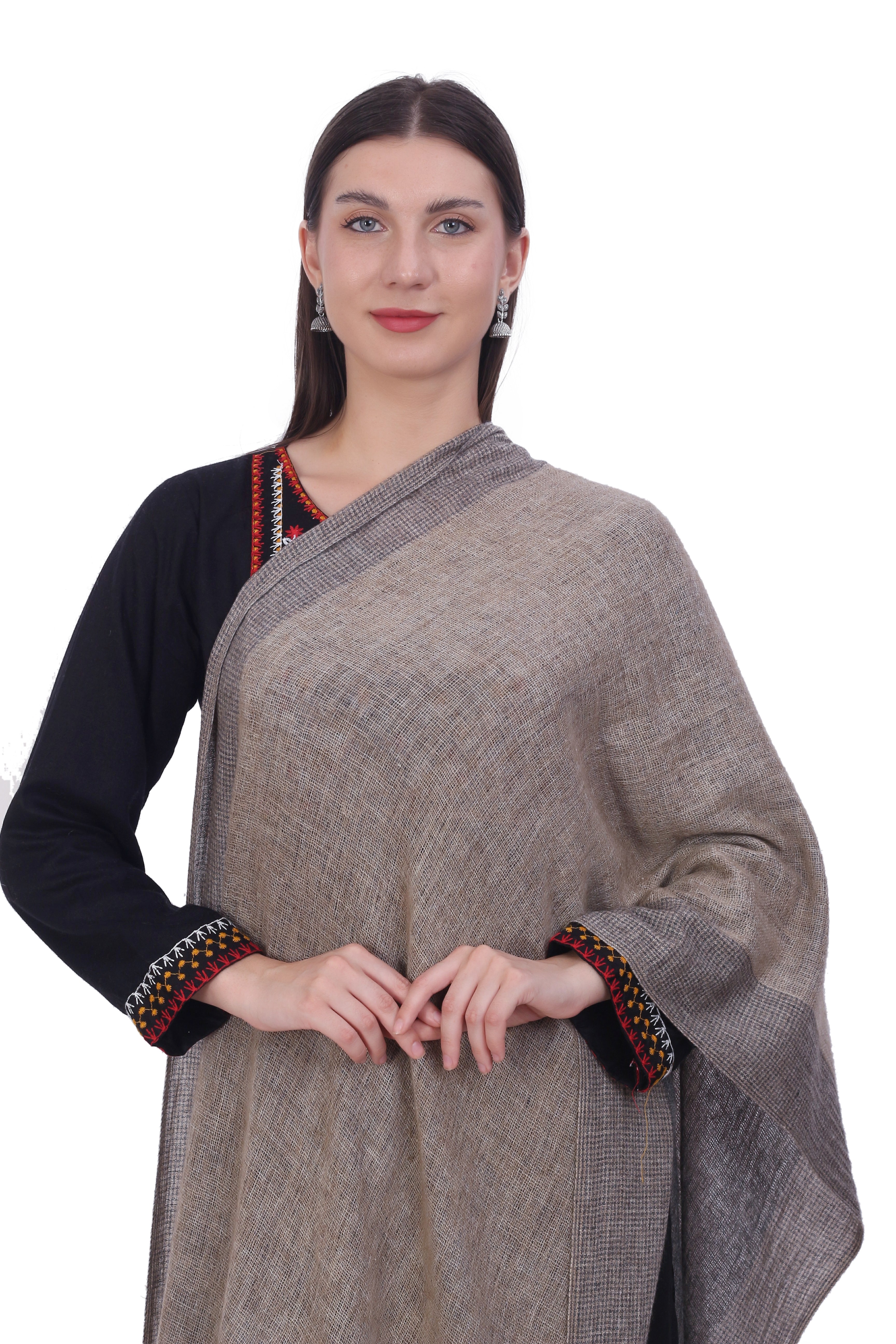 Pashvilas Unisex Designer Cashmere Fine wool Scarf Soft Warm Lightweight Grullo Color