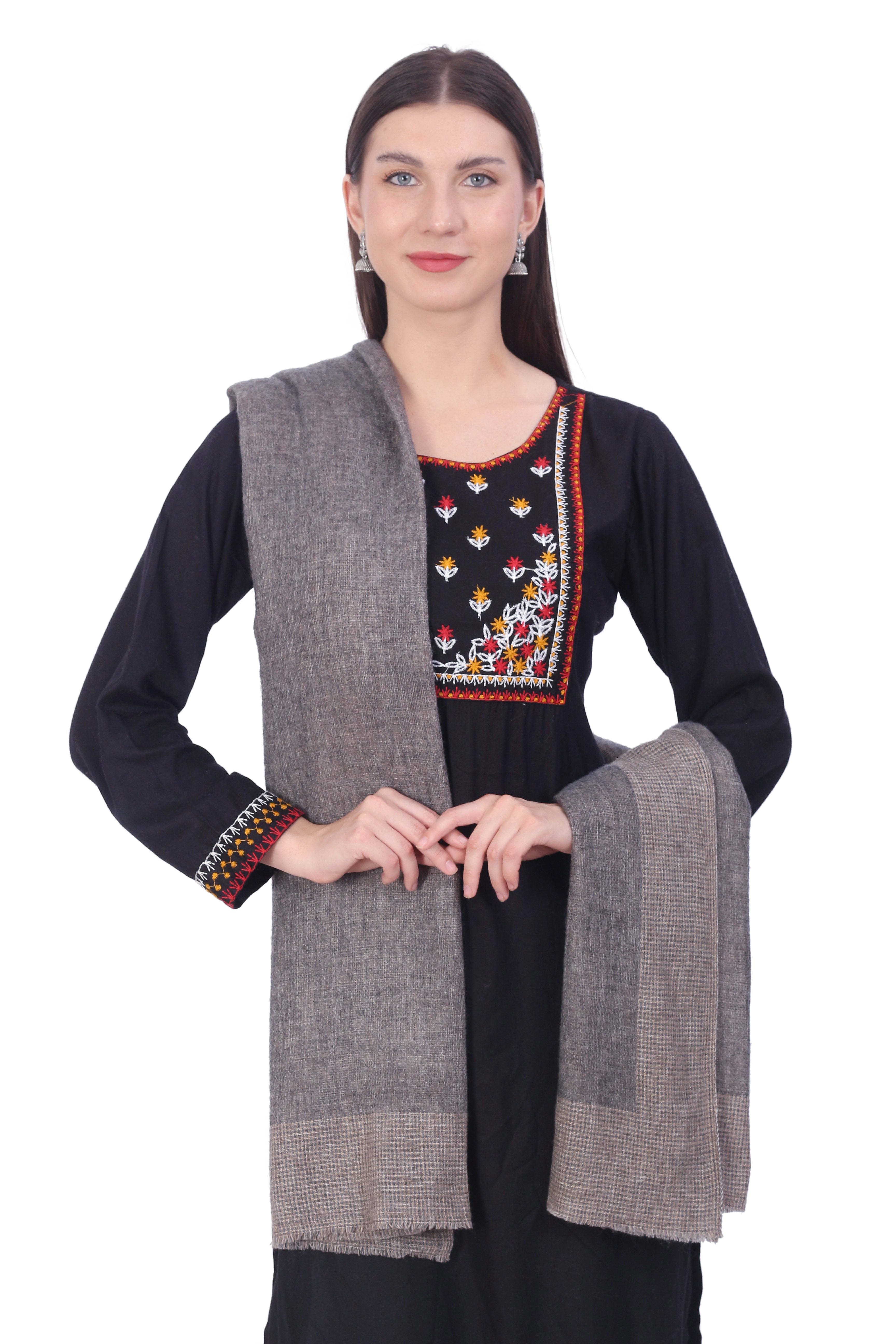 Pashvilas Unisex Designer Cashmere Fine wool Scarf Soft Warm Lightweight Grullo Color