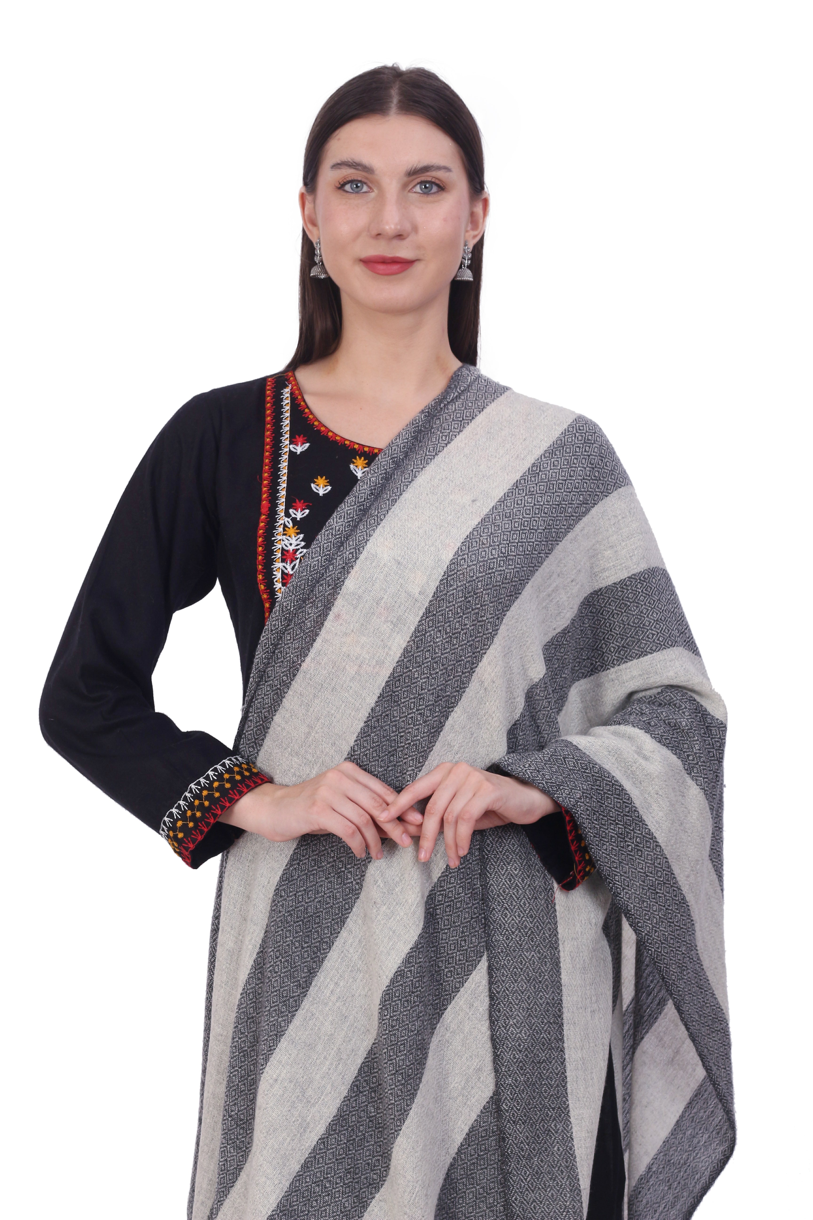Pashvilas Unisex Designer Cashmere Fine wool Scarf Soft Warm Lightweight Philippine Silver color