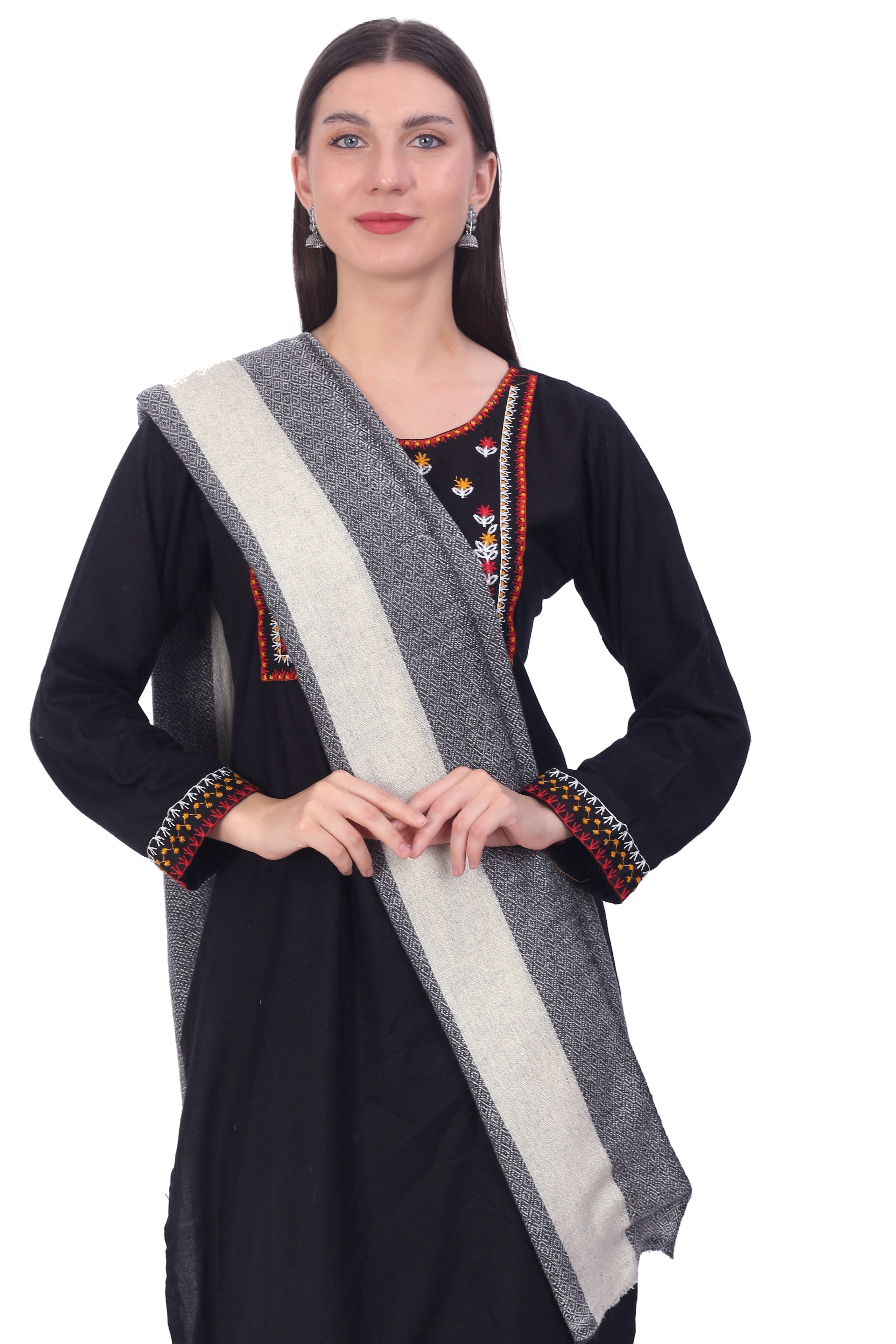 Pashvilas Unisex Designer Cashmere Fine wool Scarf Soft Warm Lightweight Philippine Silver color