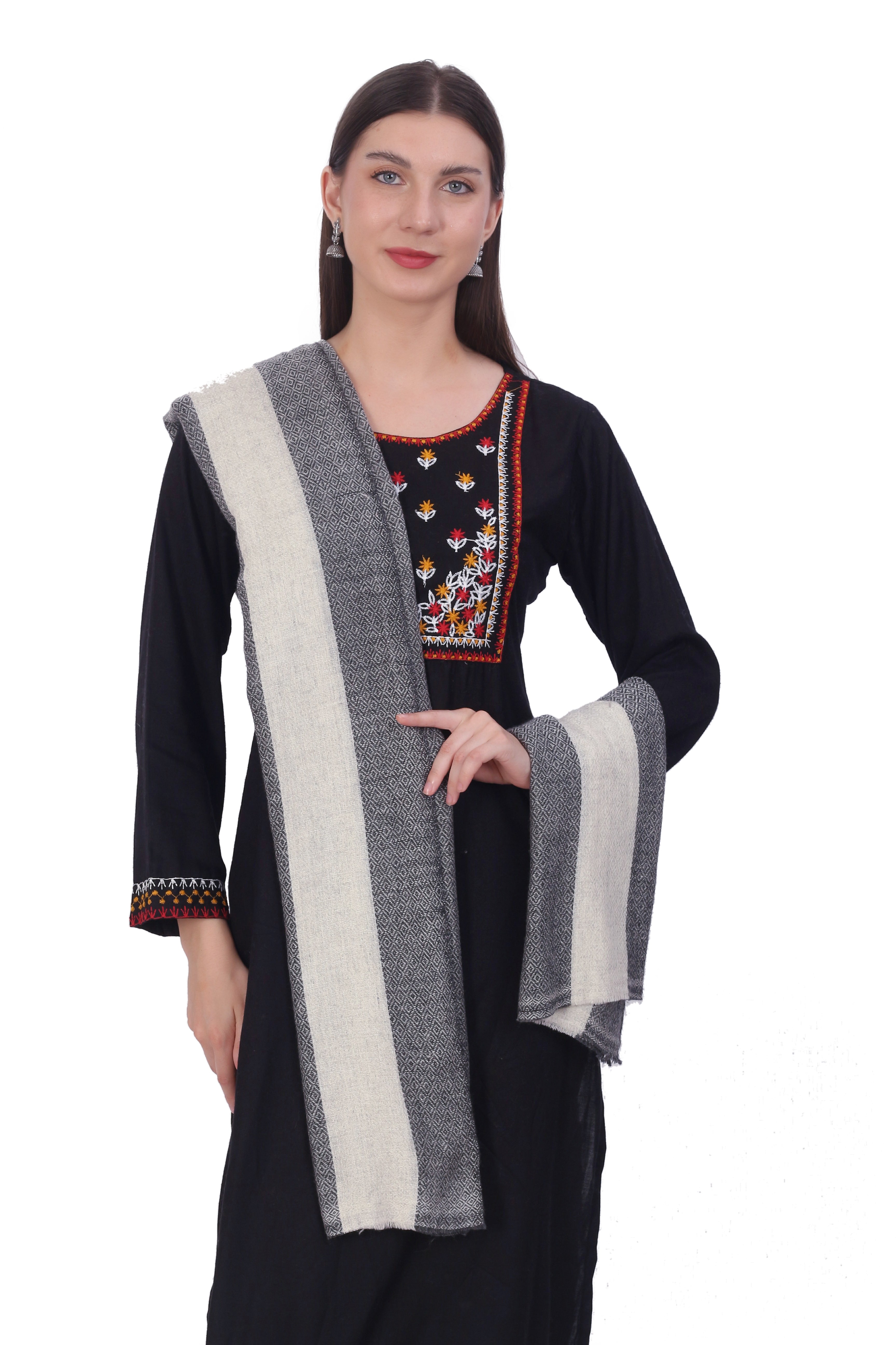 Pashvilas Unisex Designer Cashmere Fine wool Scarf Soft Warm Lightweight Philippine Silver color