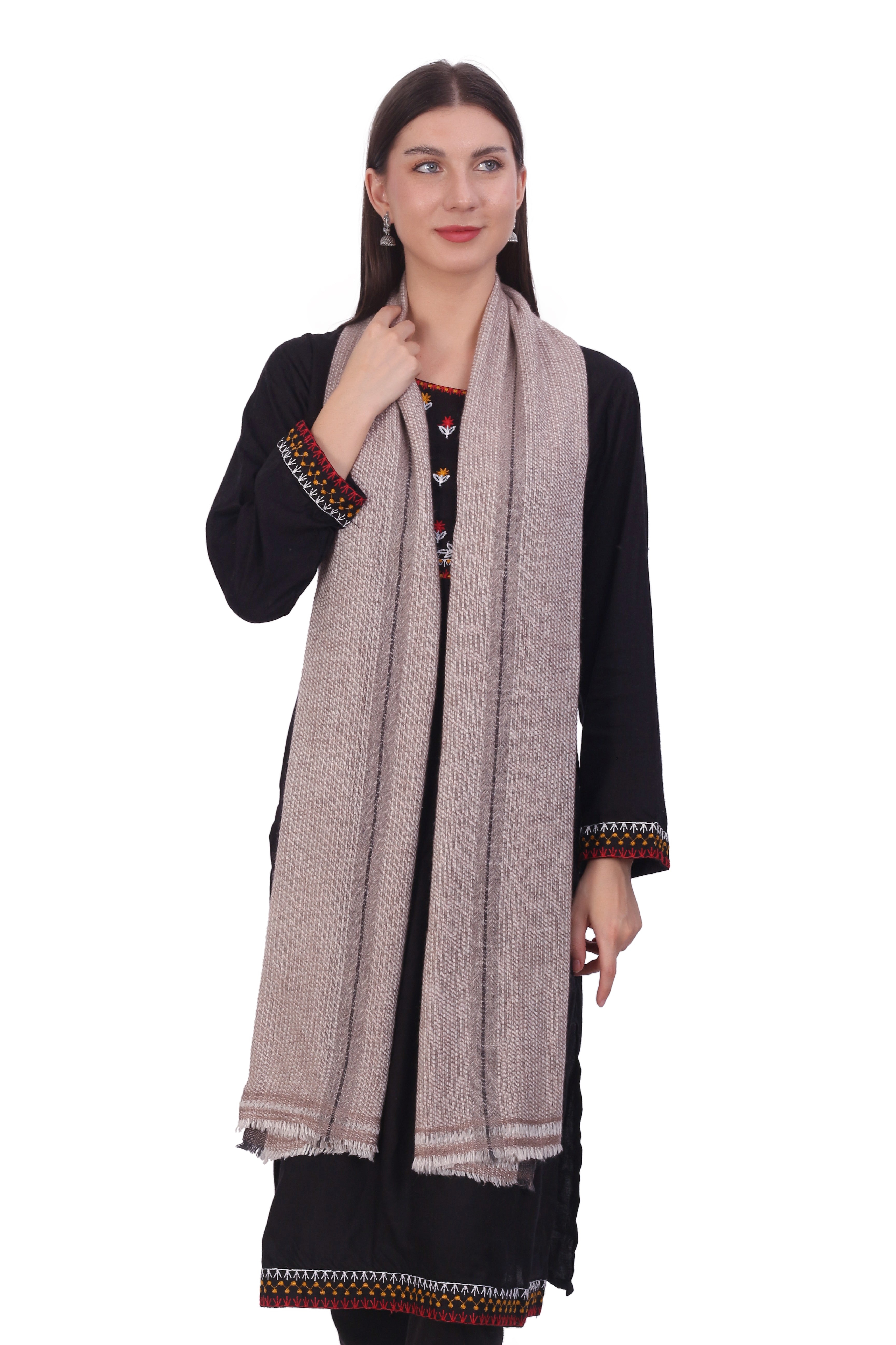 Pashvilas Unisex Designer Cashmere Fine wool Scarf Soft Warm Lightweight Grullo color