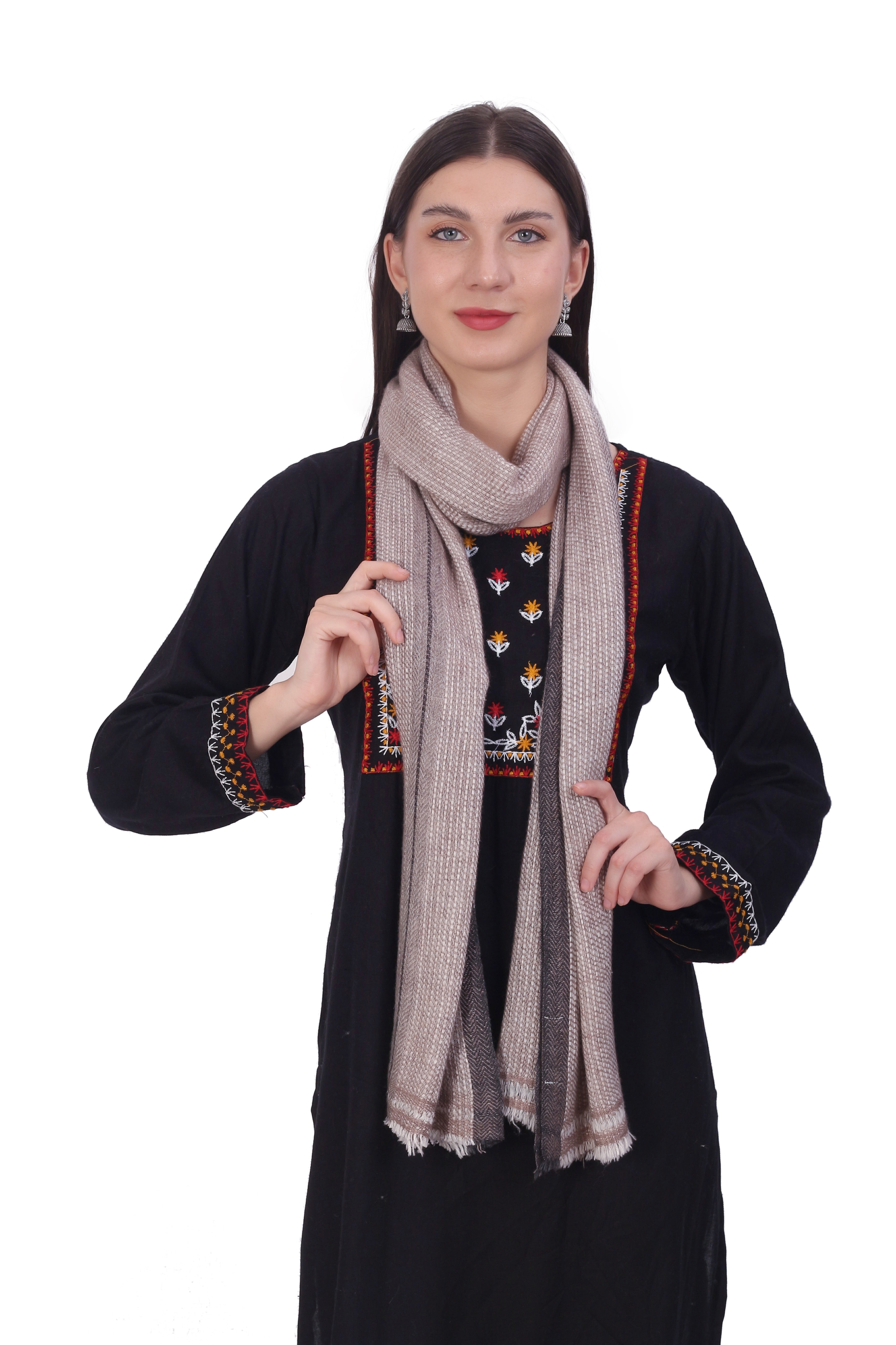 Pashvilas Unisex Designer Cashmere Fine wool Scarf Soft Warm Lightweight Grullo color