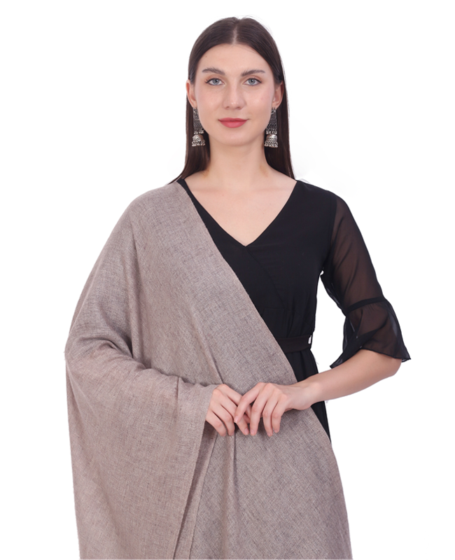 Pashvilas Unisex Solid Cashmere Wool Scarf Sand Color