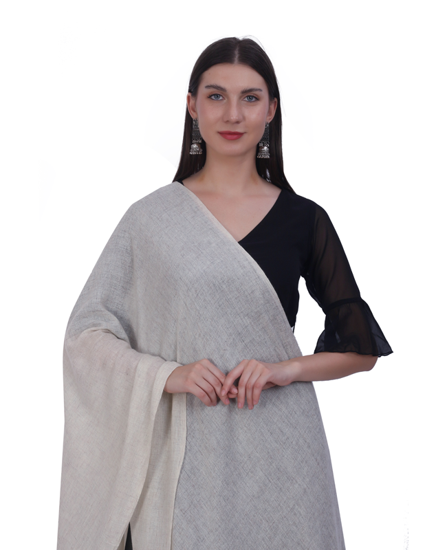 Pashvilas Unisex Solid Cashmere Wool Scarf Cream Color