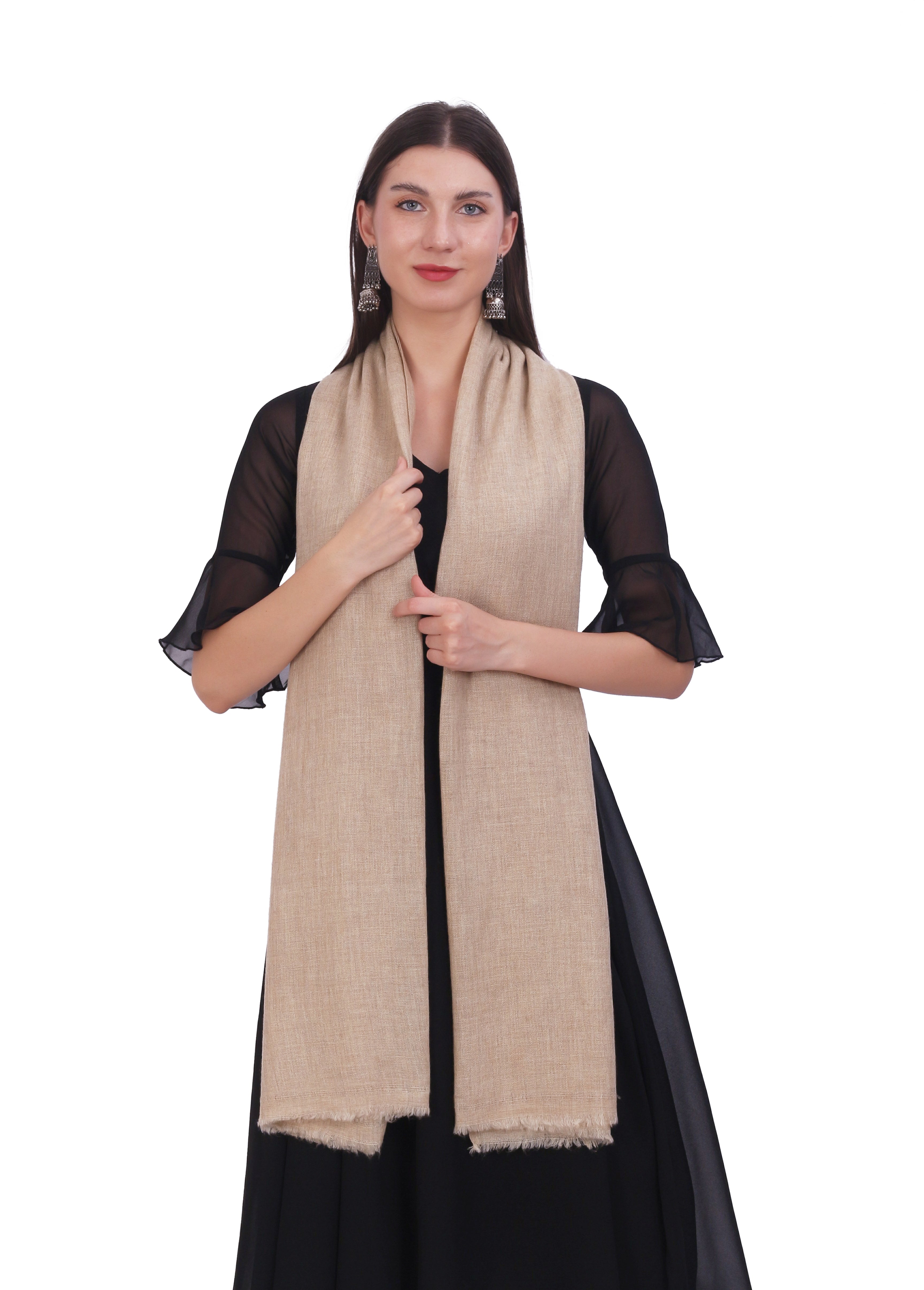 Pashvilas Unisex Solid Cashmere Wool Scarf Toush Color
