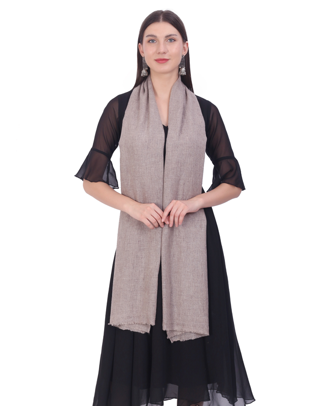 Pashvilas Unisex Solid Cashmere Wool Scarf Sand Color